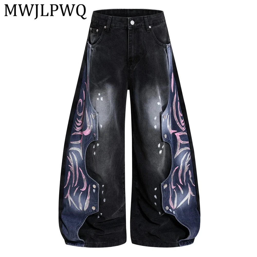 MWJLPWQ Splatter-Paint Graffiti Scythe Jeans Men Hip-Hop Trendy Niche Patchwork Design Loose Silhouette Wide-Leg Trousers 16199
MWJLPWQ Splatter-Paint Graffiti Scythe Jeans Men Hip-Hop Trendy Niche Patchwork Design Loose Silhouette Wide-Leg Trousers 16199