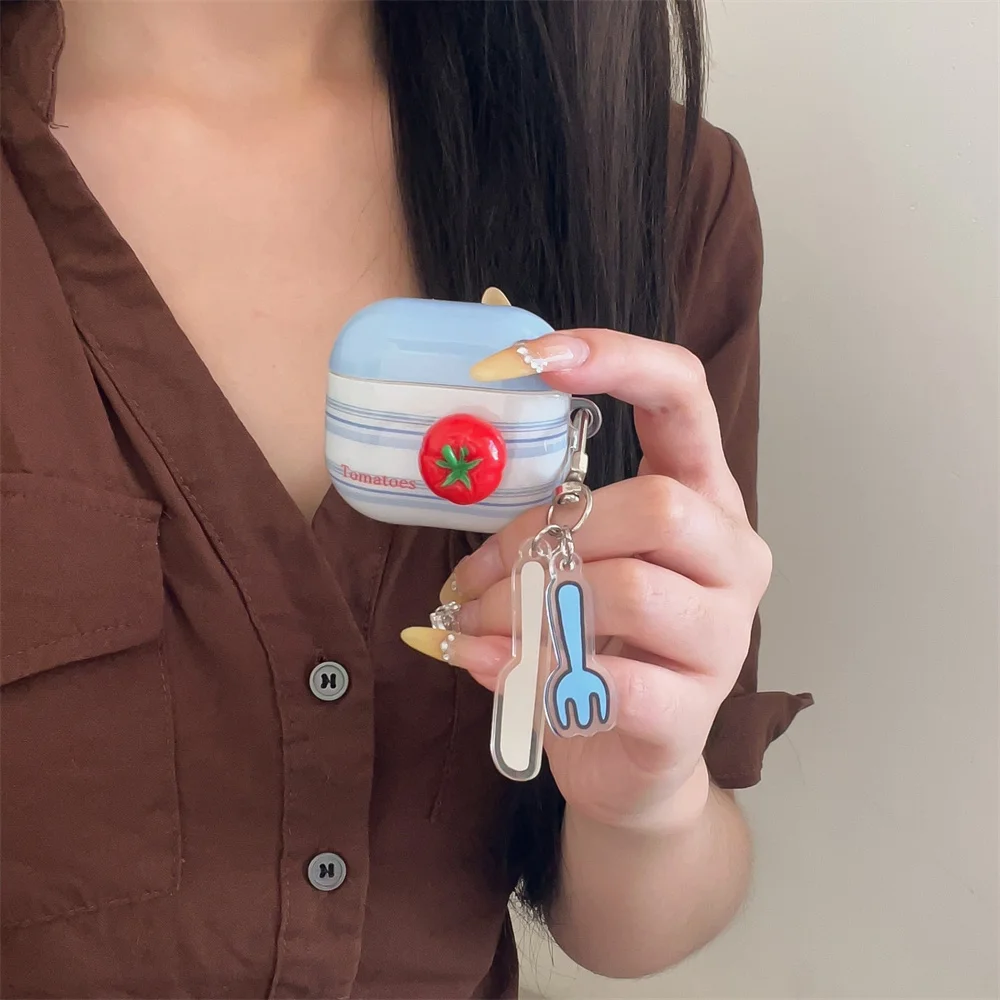 Fashion striped 3D tomato headphone case Fundas for Airpods 4 3 2 Pro 2 Korean INS Anti-fall headphone case cute protective cove
Fashion striped 3D tomato headphone case Fundas for Airpods 4 3 2 Pro 2 Korean INS Anti-fall headphone case cute protective cove