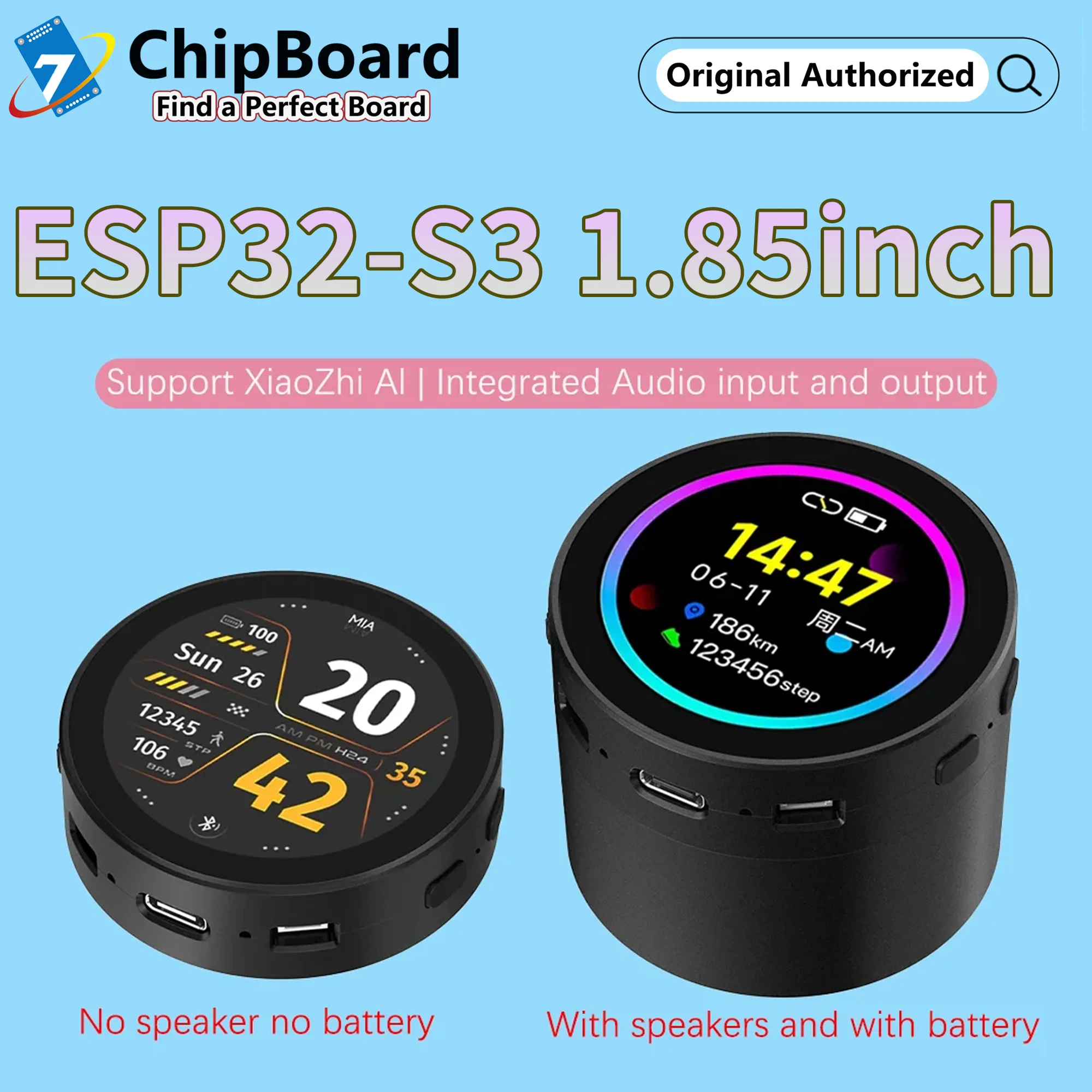 ESP32-S3 1.85inch Touch Round LCD Development Board Support W-i-Fi & BLE 5 Smart Speaker Box AI Speech Audio/battery optional
ESP32-S3 1.85inch Touch Round LCD Development Board Support W-i-Fi & BLE 5 Smart Speaker Box AI Speech Audio/battery optional