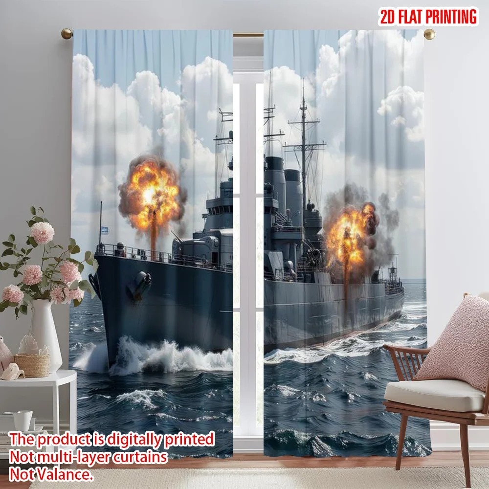 2D flat printing 2pcs Curtains Warship Firing Cannons Digital Printed Polyester Drapes Family Party for living room decor for
2D flat printing 2pcs Curtains Warship Firing Cannons Digital Printed Polyester Drapes Family Party for living room decor for