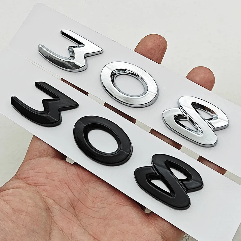 New 3D ABS Chrome Black Car Letters Logo 308 Emblem Sticker Rear Trunk Badge For Peugeot 308 SW GT Line GTI T9 T7 P5 Accessories
New 3D ABS Chrome Black Car Letters Logo 308 Emblem Sticker Rear Trunk Badge For Peugeot 308 SW GT Line GTI T9 T7 P5 Accessories