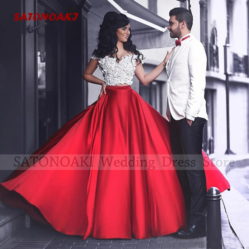 Elegant Off the Shoulder Lace Satin Two Pieces Wedding Dress for Women A-Line Sweep Train Backless Bridal Gowns Vestido De Novia
Elegant Off the Shoulder Lace Satin Two Pieces Wedding Dress for Women A-Line Sweep Train Backless Bridal Gowns Vestido De Novia
