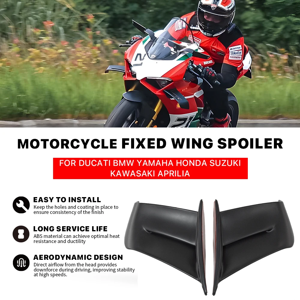FOR DUCATI V4 V2 FOR BMW S1000RR YAMAHA R1 R6 R7 FOR HONDA CBR1000R Motorcycle Winglets universal Side Panels Fixed Wing Fairing
FOR DUCATI V4 V2 FOR BMW S1000RR YAMAHA R1 R6 R7 FOR HONDA CBR1000R Motorcycle Winglets universal Side Panels Fixed Wing Fairing