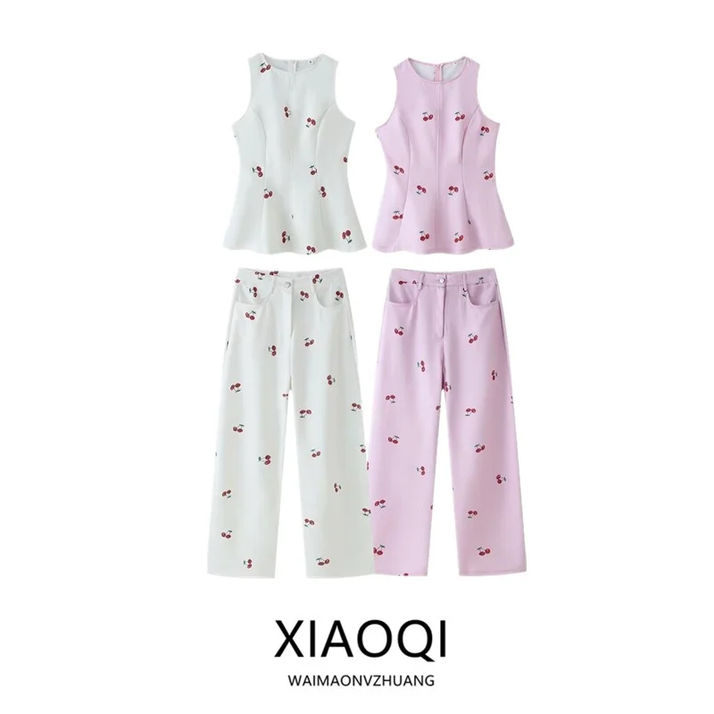 Summer 2026 Women's Floral Print round Neck Sleeveless Top And Knife-pleated Pants Ensemble New Arrival Fashionable Set
Summer 2026 Women's Floral Print round Neck Sleeveless Top And Knife-pleated Pants Ensemble New Arrival Fashionable Set