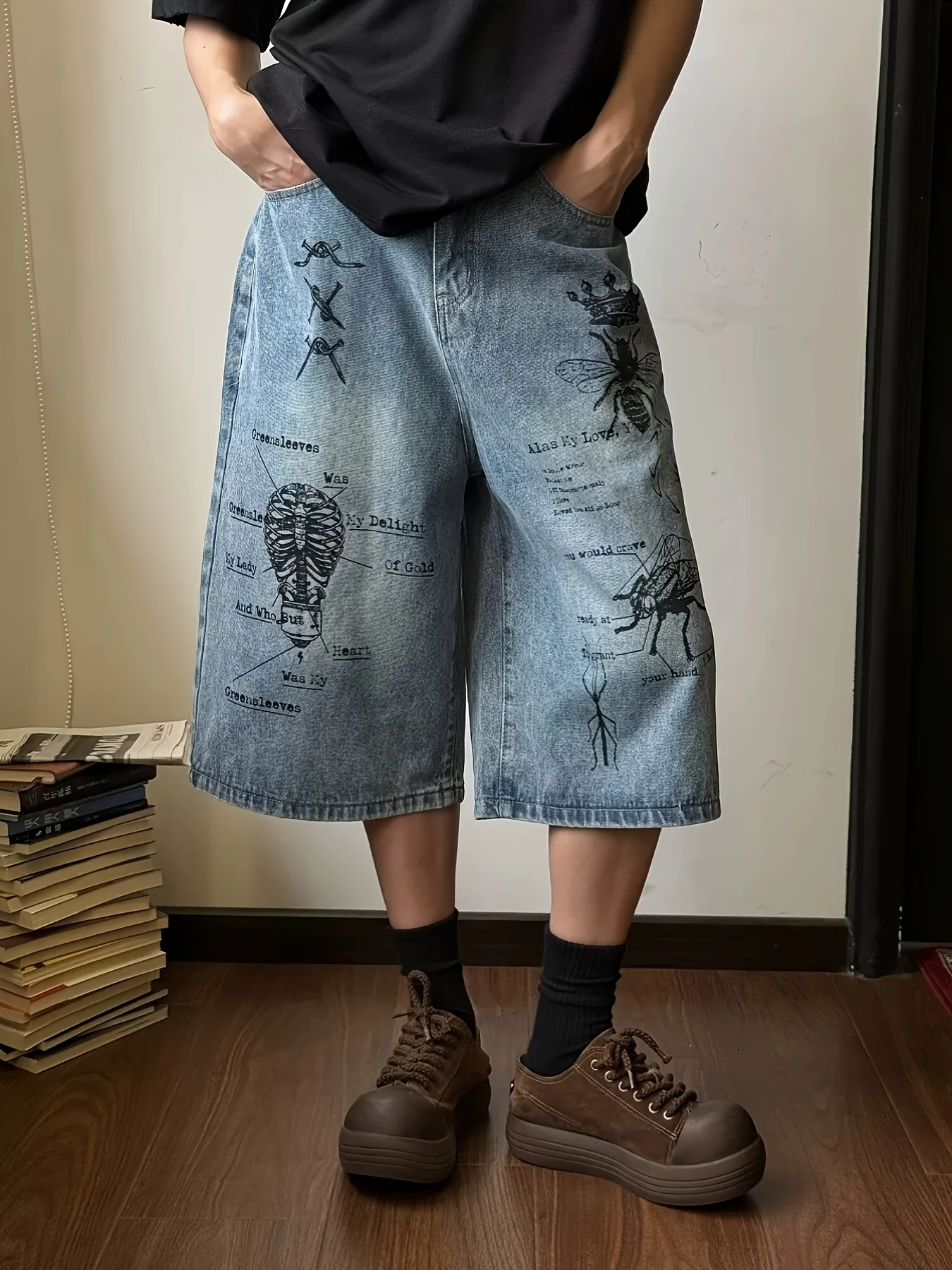 Dark-Style Niche Digital Print Washed Denim Cropped Jeans for Men with Splash Ink Tie-Dye and Vintage Wash
Dark-Style Niche Digital Print Washed Denim Cropped Jeans for Men with Splash Ink Tie-Dye and Vintage Wash