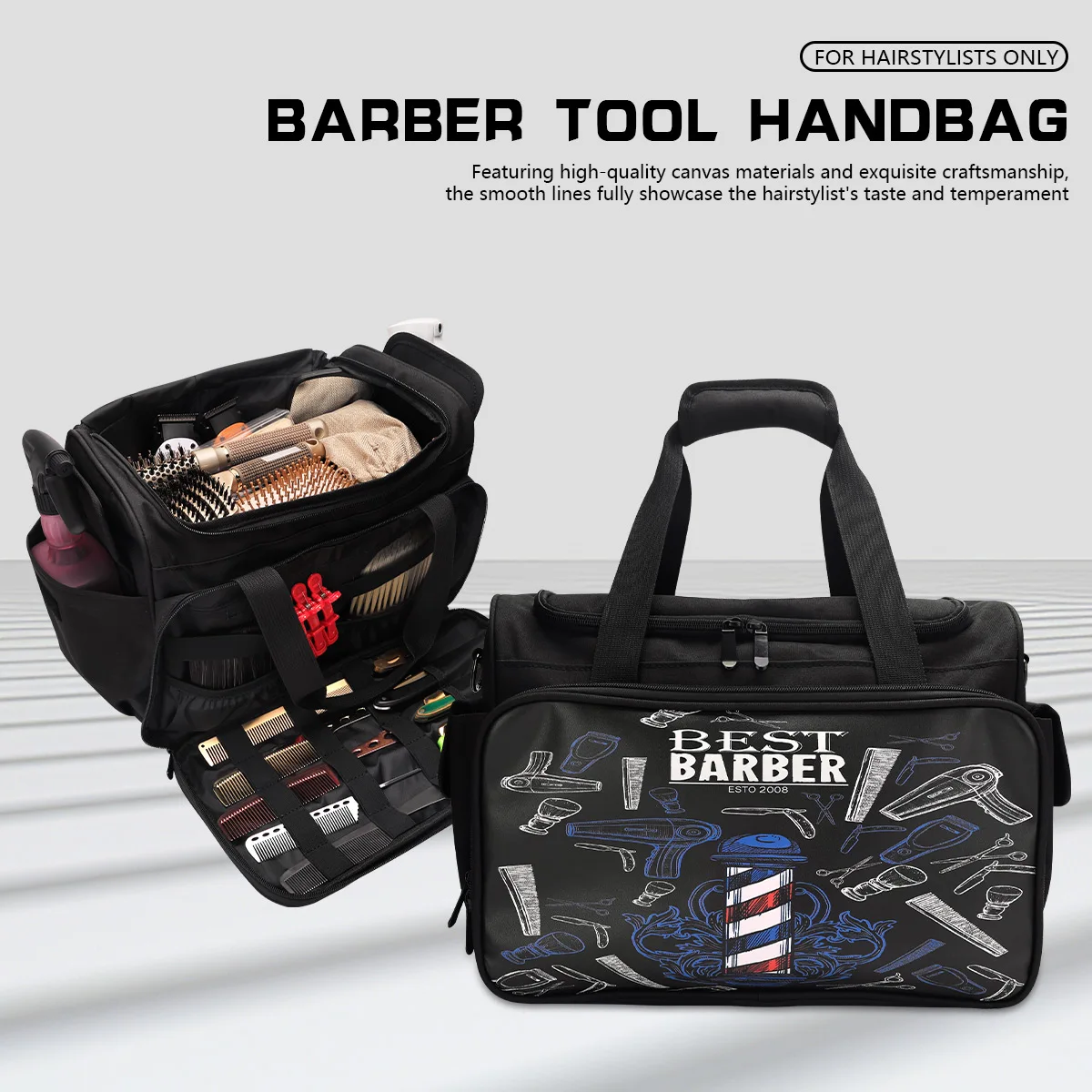 Barber Hand Bag Waterproof Large Capacity Cosmetic Toiletry Organized Multi-Layer Pouch Ideal for Travel Daily Use
Barber Hand Bag Waterproof Large Capacity Cosmetic Toiletry Organized Multi-Layer Pouch Ideal for Travel Daily Use
