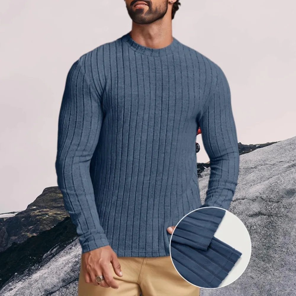 Ribbed Men's Knitted T-shirt for Spring & Fall Pullover Top, Casual Lightweight Fashion Shirt for Men Trendy Top for Daily Wear
Ribbed Men's Knitted T-shirt for Spring & Fall Pullover Top, Casual Lightweight Fashion Shirt for Men Trendy Top for Daily Wear