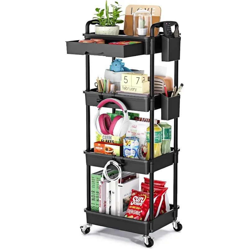 4 Tier Rolling Utility Cart , Utility Storage Organizer with Plastic Shelf & Lockable Wheels Multifunctional Storage Cart
4 Tier Rolling Utility Cart , Utility Storage Organizer with Plastic Shelf & Lockable Wheels Multifunctional Storage Cart