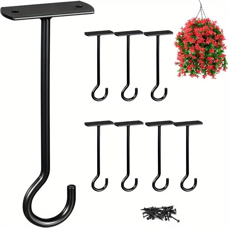 8pcs Heavy Duty Wall Hooks - 6" 50lb Capacity Metal Plant Hangers for Indoor/Outdoor, Space-Saving Design (Black)
8pcs Heavy Duty Wall Hooks - 6" 50lb Capacity Metal Plant Hangers for Indoor/Outdoor, Space-Saving Design (Black)