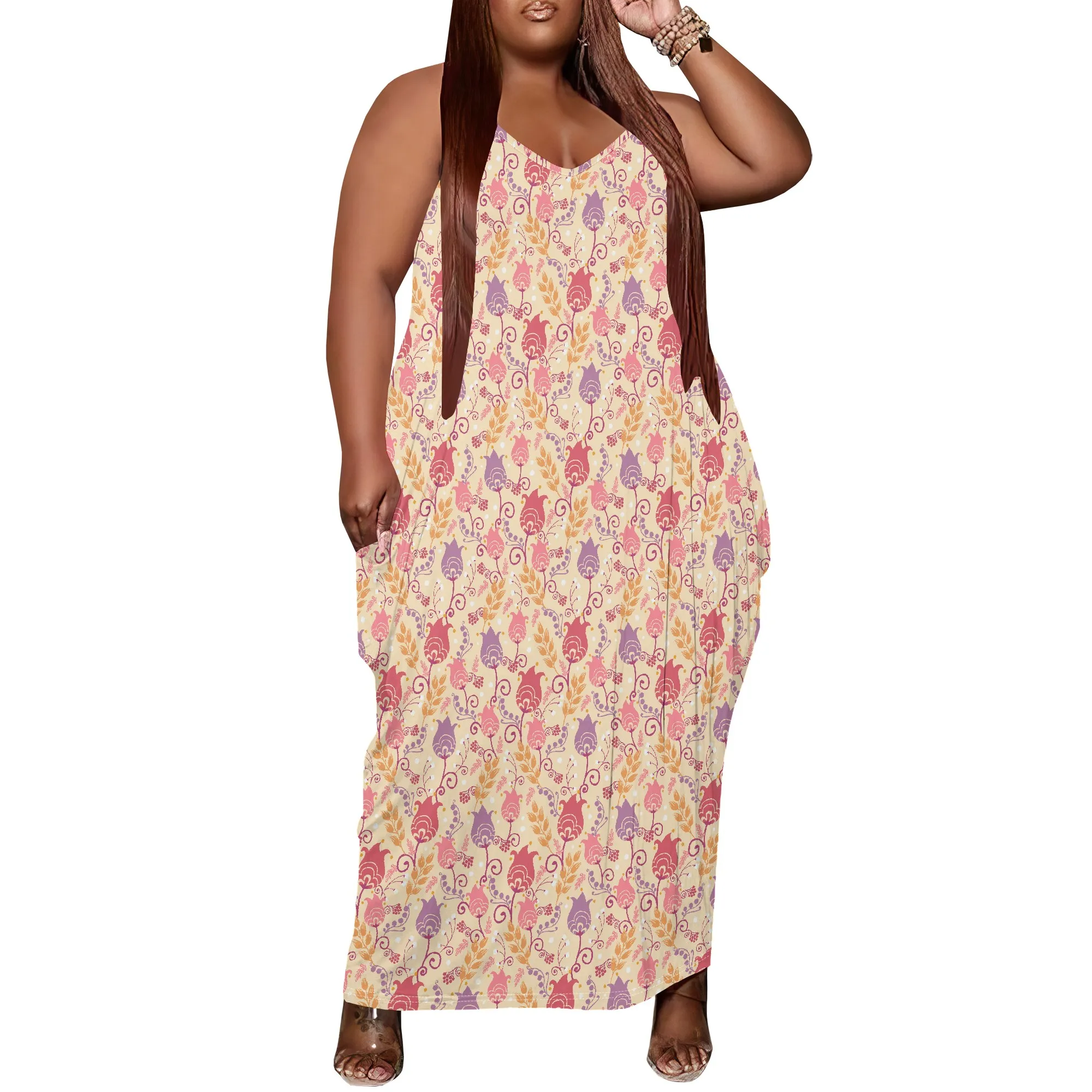 Women's Plus Size Dress Floral Print Loose Strap Maxi Dress with Pocket Fashionable Free-spirited XL-6XL
Women's Plus Size Dress Floral Print Loose Strap Maxi Dress with Pocket Fashionable Free-spirited XL-6XL