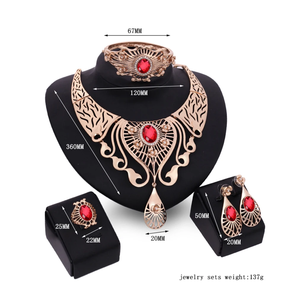 Red Crystal Jewelry Set Necklace Earring Bracelet Ring Lightweight Durable Women Wedding Party Sets Stylish Elegant
Red Crystal Jewelry Set Necklace Earring Bracelet Ring Lightweight Durable Women Wedding Party Sets Stylish Elegant