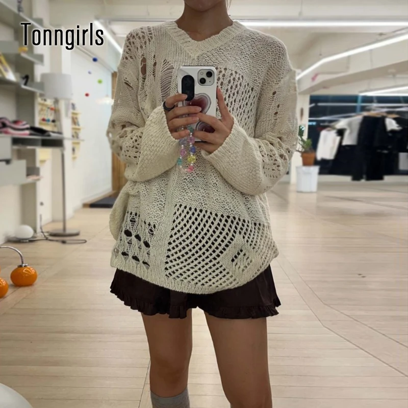 Tonngirls Harajuku Vintage Sweater Women Hollow Out Broken Grunge Tops Knitted Y2k Japanese Pullovers Streetwear Irregular Smock
Tonngirls Harajuku Vintage Sweater Women Hollow Out Broken Grunge Tops Knitted Y2k Japanese Pullovers Streetwear Irregular Smock