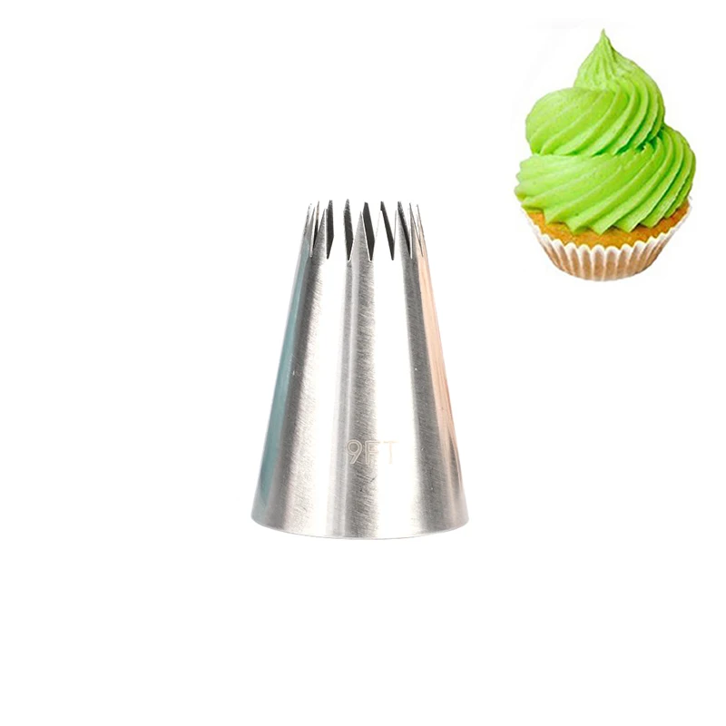 Large #9FT Icing Piping Nozzle Stainless Steel Cupcake Cream Pastry Tips Cake Decorating Tools Kitchen Bakeware
Large #9FT Icing Piping Nozzle Stainless Steel Cupcake Cream Pastry Tips Cake Decorating Tools Kitchen Bakeware