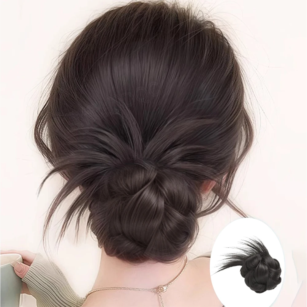 aoosoo Synthetic Half-tie Double Hair Bun Messy Cat's Ear Hair Bun Low Claw Chignon Wrap Around Hairtail Extension for Women
aoosoo Synthetic Half-tie Double Hair Bun Messy Cat's Ear Hair Bun Low Claw Chignon Wrap Around Hairtail Extension for Women
