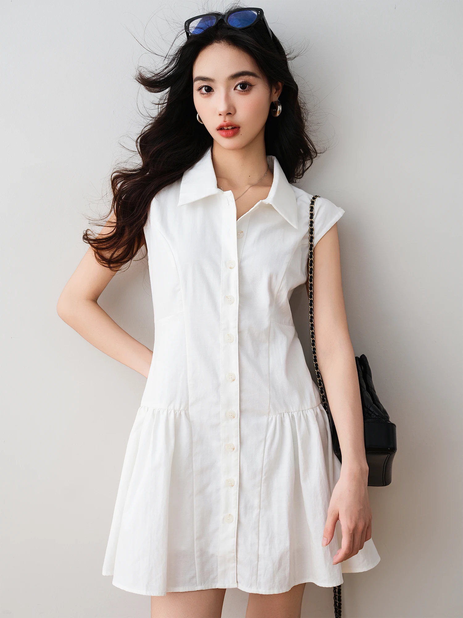 Ronron Elegant Ageless Silk No-Sleeve Short Dress Collar Summer New Arrival Women's High Waist A-Line Dress Commute Style
Ronron Elegant Ageless Silk No-Sleeve Short Dress Collar Summer New Arrival Women's High Waist A-Line Dress Commute Style