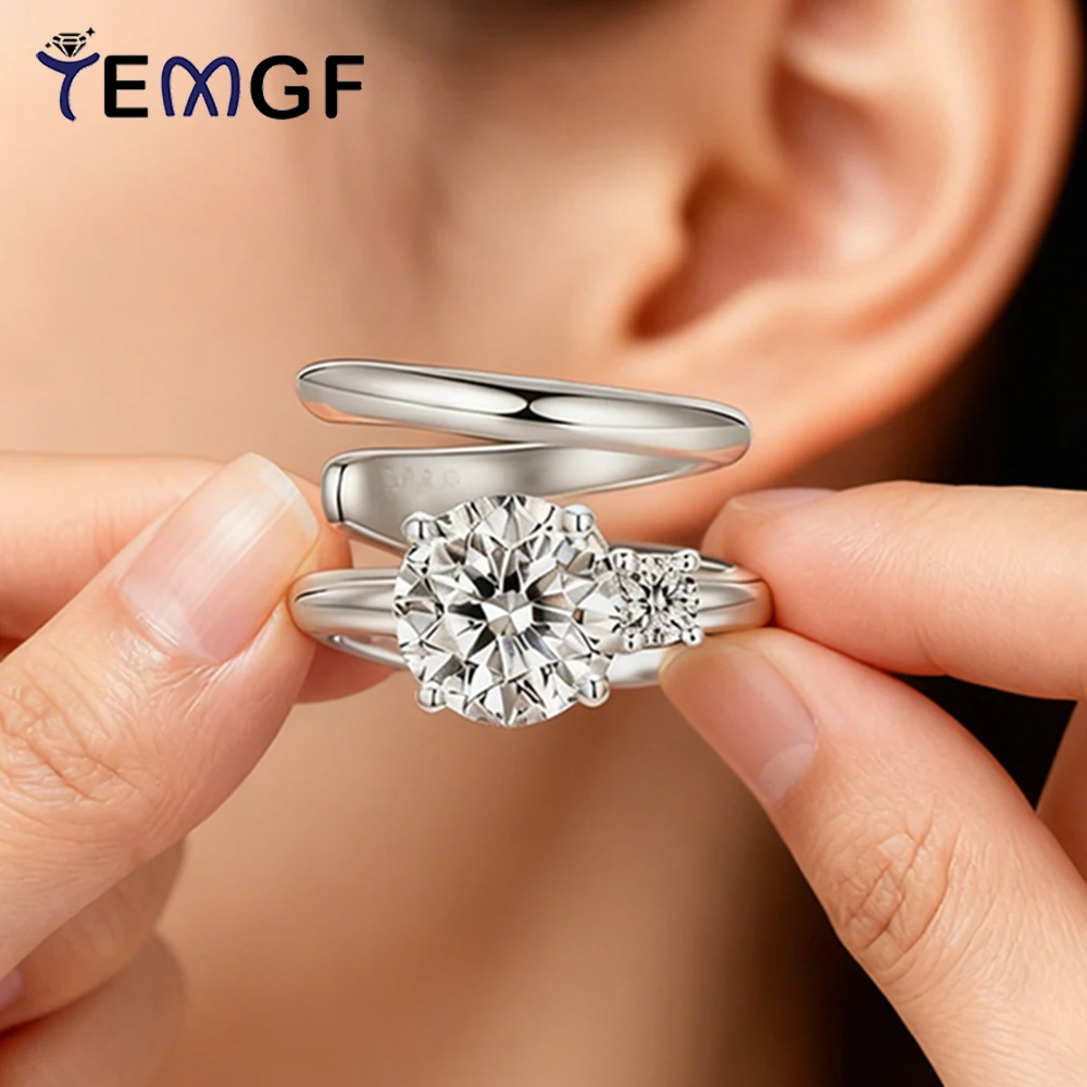 TEMGF Real Moissanite Double-Layer Ear Clip Earrings for Women S925 Silver Simple 2 Stones Ear Jewelry Party Charm Elegant Item
TEMGF Real Moissanite Double-Layer Ear Clip Earrings for Women S925 Silver Simple 2 Stones Ear Jewelry Party Charm Elegant Item