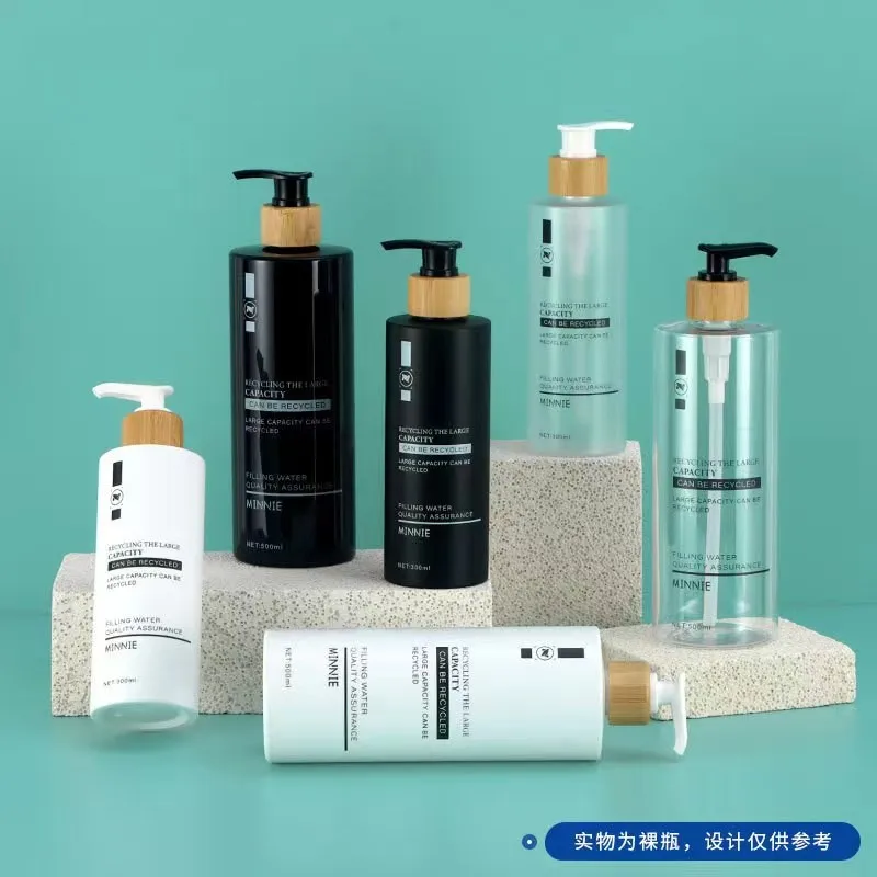 300ml 500ml Flat Shoulde Shiny White/Black/Frosted/Clear PET Lotion Bottle Bamboo Pump for Shampoo Body Wash Shampoo Custom Logo
300ml 500ml Flat Shoulde Shiny White/Black/Frosted/Clear PET Lotion Bottle Bamboo Pump for Shampoo Body Wash Shampoo Custom Logo