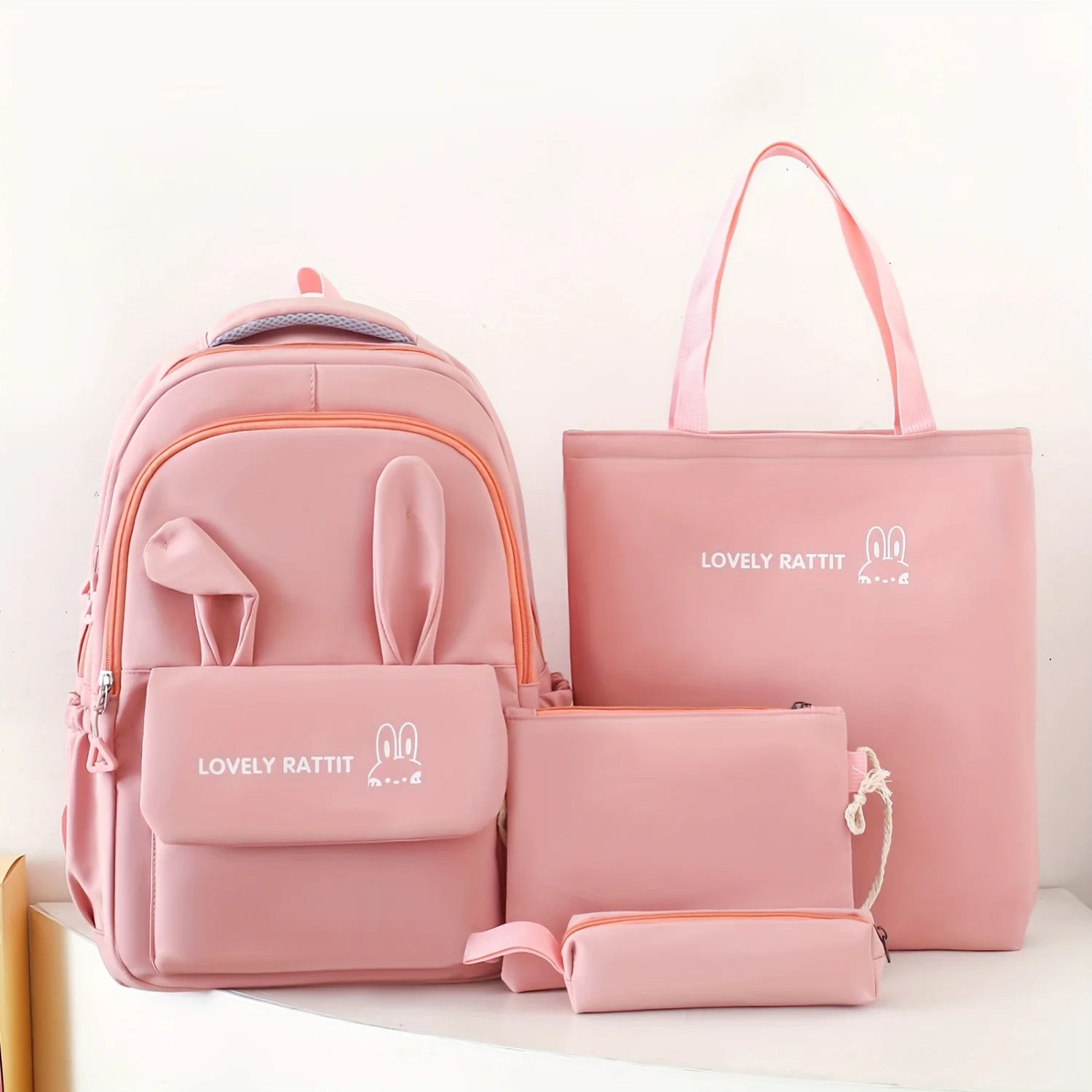 4pcs Adorable Rabbit Print Backpack Set - Stylish Preppy Travel Knapsack & School Organizer with Tote Bag, Crossbody Bag, & Penc
4pcs Adorable Rabbit Print Backpack Set - Stylish Preppy Travel Knapsack & School Organizer with Tote Bag, Crossbody Bag, & Penc