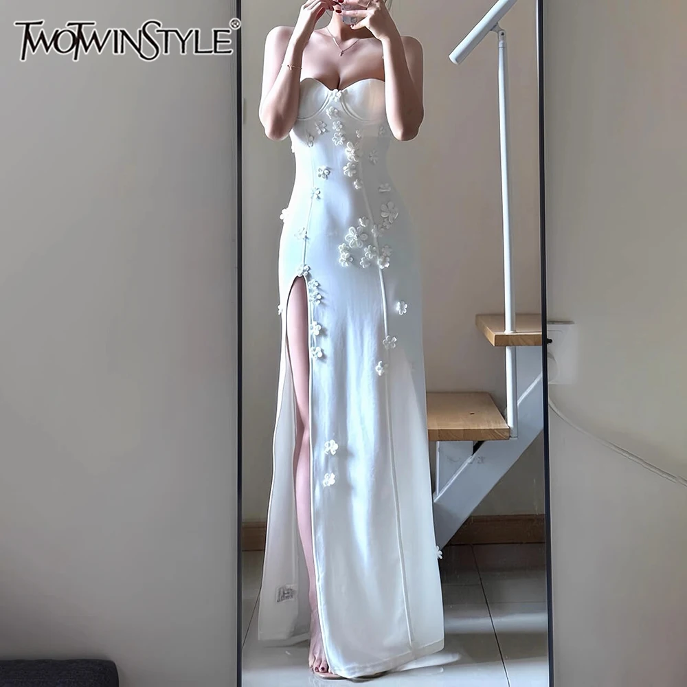 TWOTWINSTYLE однотонные платья для похудения с аппликацией для женщин без бретелек без рукавов с высокой талией темпераментное платье женская мода
TWOTWINSTYLE однотонные платья для похудения с аппликацией для женщин без бретелек без рукавов с высокой талией темпераментное платье женская мода