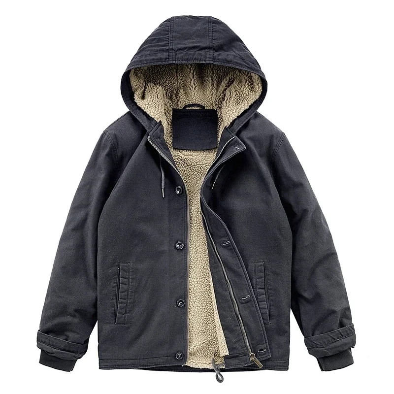 Men Hooded Winter Coats Fleece Down Jackets Wool Liner Warm Parkas Good Quality Male Casual Outwear Winter Clothes Size 5XL
Men Hooded Winter Coats Fleece Down Jackets Wool Liner Warm Parkas Good Quality Male Casual Outwear Winter Clothes Size 5XL