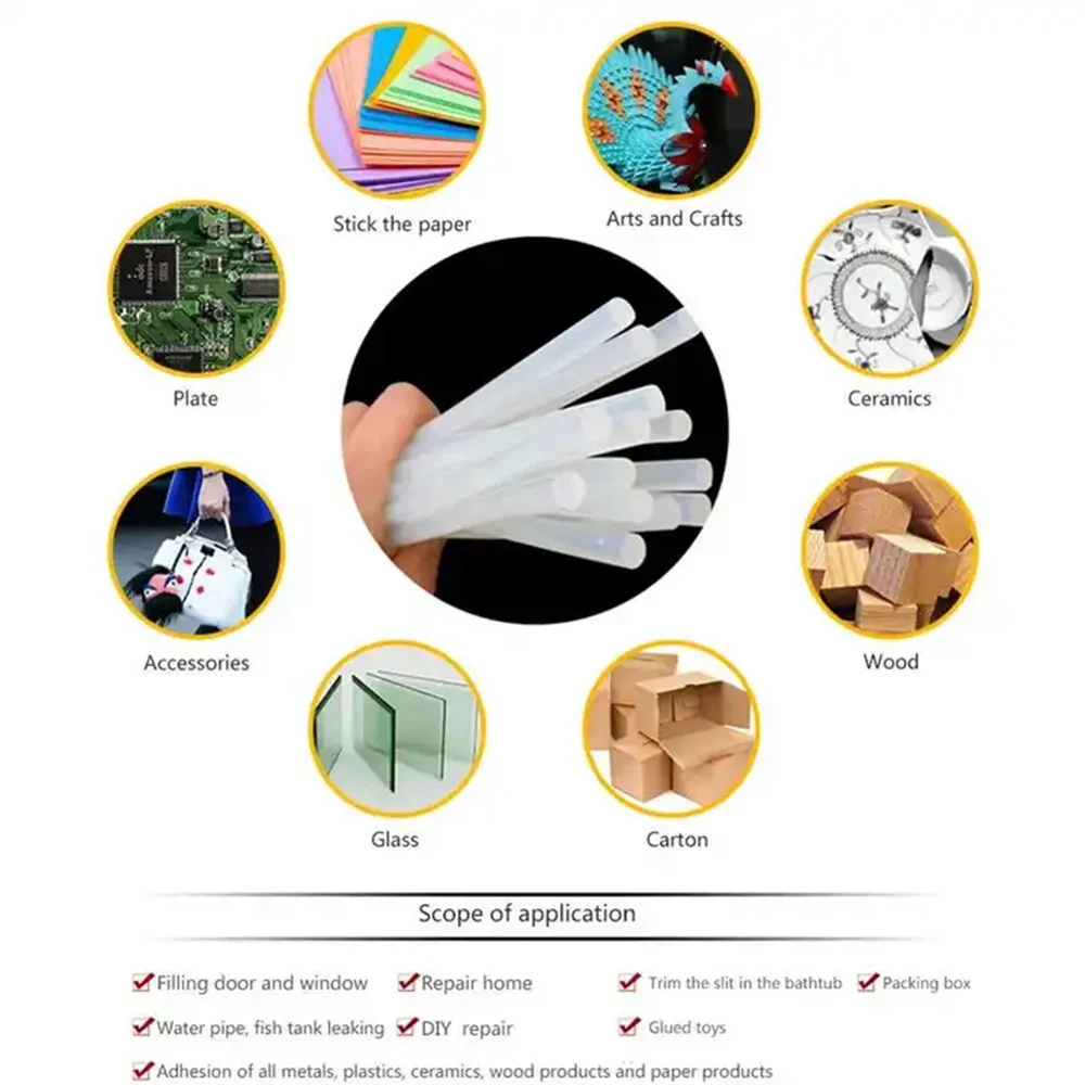 60/10Pcs Hot Melt Glue Sticks 7mm/11mm Translucent Strong Viscosity for Glue Gun DIY Home Industrial Repair Adhesive Rods
60/10Pcs Hot Melt Glue Sticks 7mm/11mm Translucent Strong Viscosity for Glue Gun DIY Home Industrial Repair Adhesive Rods