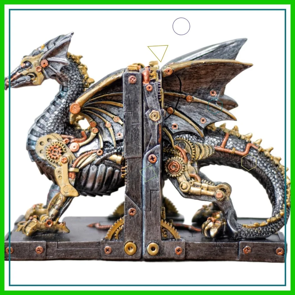 Large Steampunk Fantasy Dragon Statue, Decorative Bookends for Heavy Books, Unique Shelf Decor
Large Steampunk Fantasy Dragon Statue, Decorative Bookends for Heavy Books, Unique Shelf Decor