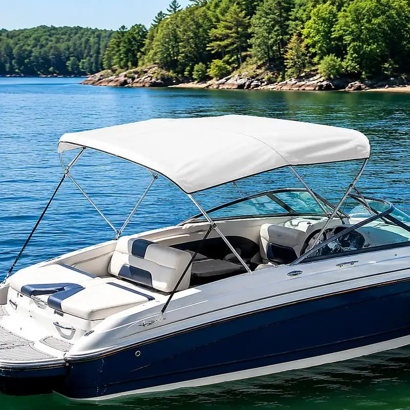 Bimini Top Boat Cover, 3 Bow Aluminum Frame, 600D Polyester Waterproof Sunshade Awning With Storage Bag, For Fishing Pontoon Boats, Width 185-198 Cm, Light Gray
Bimini Top Boat Cover, 3 Bow Aluminum Frame, 600D Polyester Waterproof Sunshade Awning With Storage Bag, For Fishing Pontoon Boats, Width 185-198 Cm, Light Gray