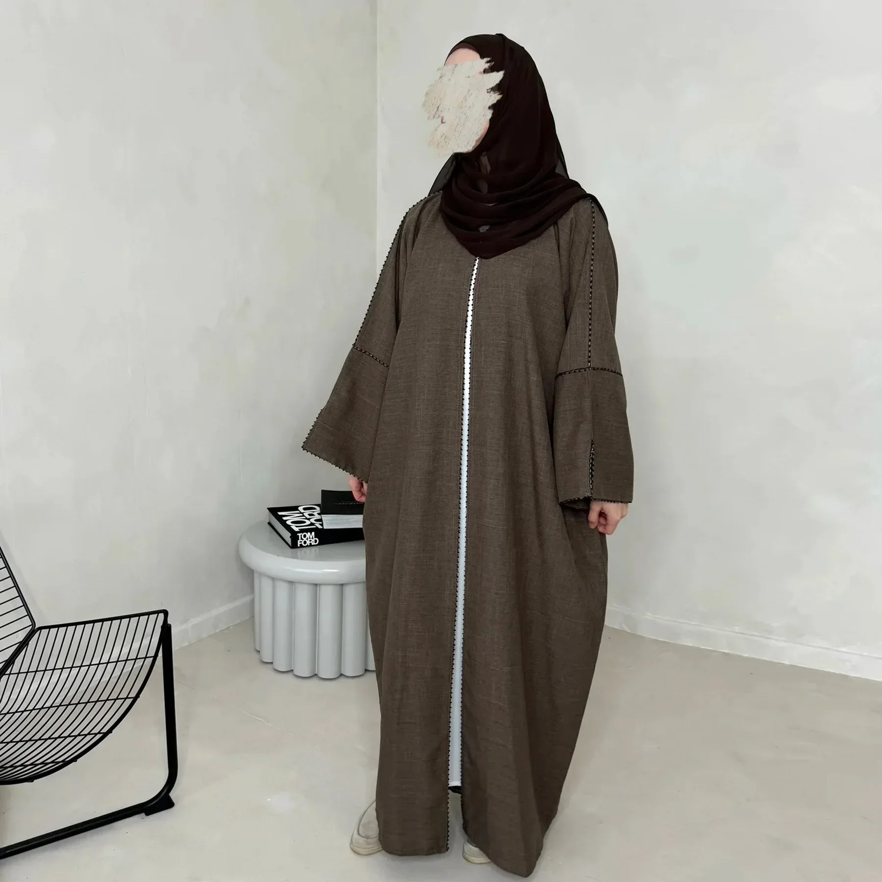 Muslim Dress Kimono Gulf Saudi Abayas for Women Eid Beaded Linen Open Abaya Dubai Luxury Plain Turkish Islamic Clothing Kaftan
Muslim Dress Kimono Gulf Saudi Abayas for Women Eid Beaded Linen Open Abaya Dubai Luxury Plain Turkish Islamic Clothing Kaftan