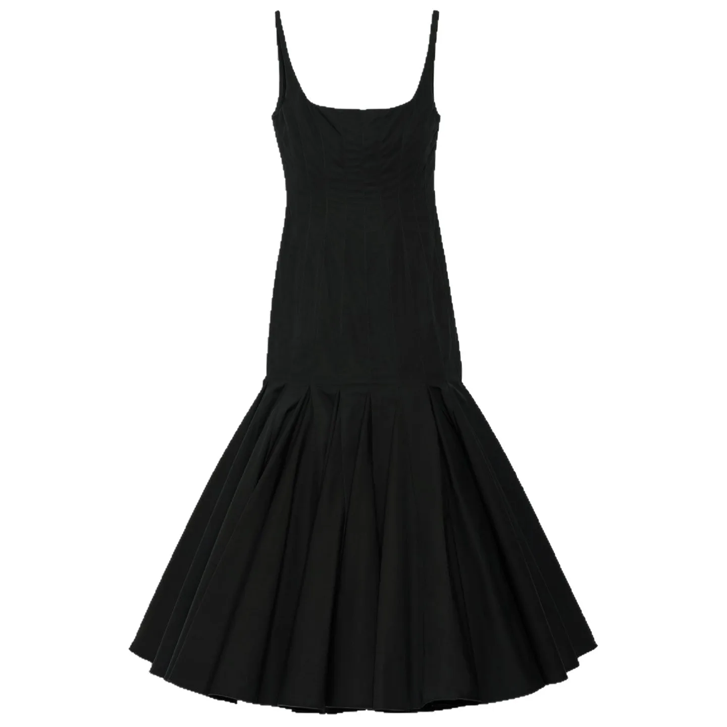 French Simple Folds Big Pendulum Tea Length Little Black Dress
French Simple Folds Big Pendulum Tea Length Little Black Dress