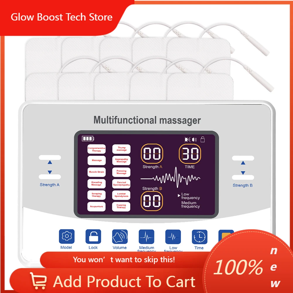 NYHot Sale 12 Modes 30 Intensities TENS Unit EMS Muscle Stimulator Acupuncture Physiotherapy Machine HD Screen Display
NYHot Sale 12 Modes 30 Intensities TENS Unit EMS Muscle Stimulator Acupuncture Physiotherapy Machine HD Screen Display