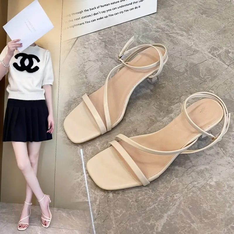 Genuine Leather High Heel Sandals Narrow Band Women Shoes Square Toe Thin Heels Footwear Summer Sandals Ladies Fashion Casual 40
Genuine Leather High Heel Sandals Narrow Band Women Shoes Square Toe Thin Heels Footwear Summer Sandals Ladies Fashion Casual 40