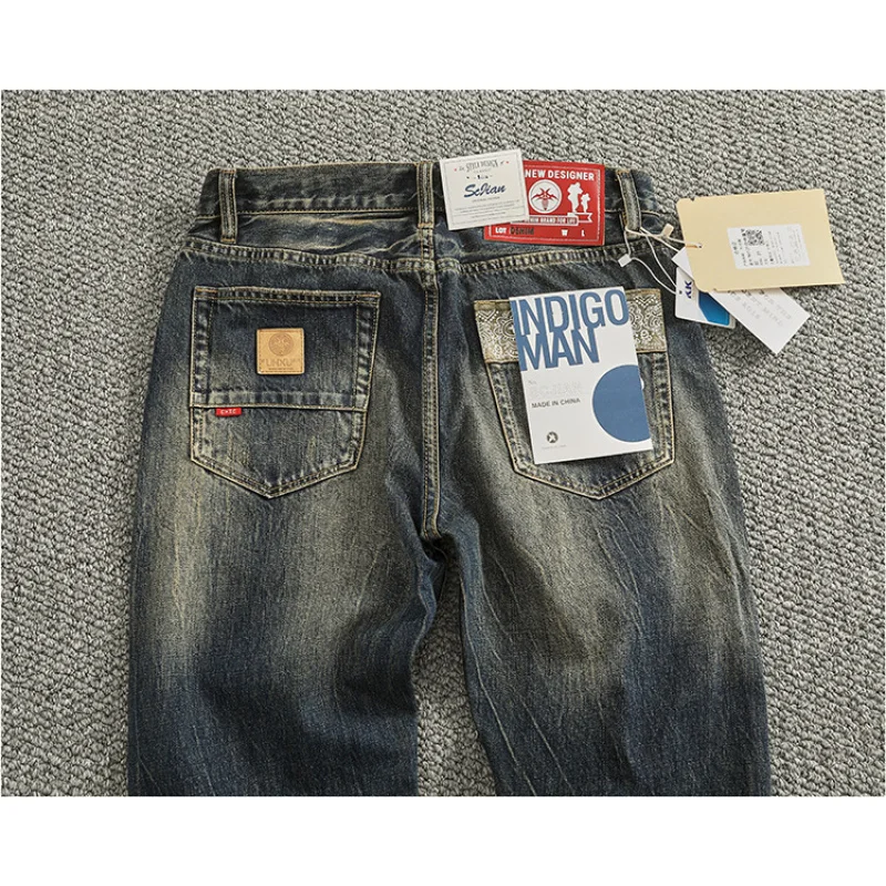 Jeans for men, retro, nostalgic, fashionable, printed, street chic, trendy, men's clothing, heavyweight slim fit pants
Jeans for men, retro, nostalgic, fashionable, printed, street chic, trendy, men's clothing, heavyweight slim fit pants