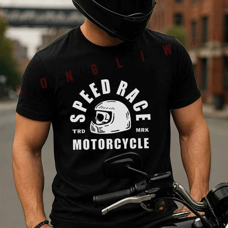 Speed Race Motorcycle Helmet Graphic Men's T Shirt Moto Casual Dress Cotton Round Neck Short Sleeved T-shirt Tees
Speed Race Motorcycle Helmet Graphic Men's T Shirt Moto Casual Dress Cotton Round Neck Short Sleeved T-shirt Tees