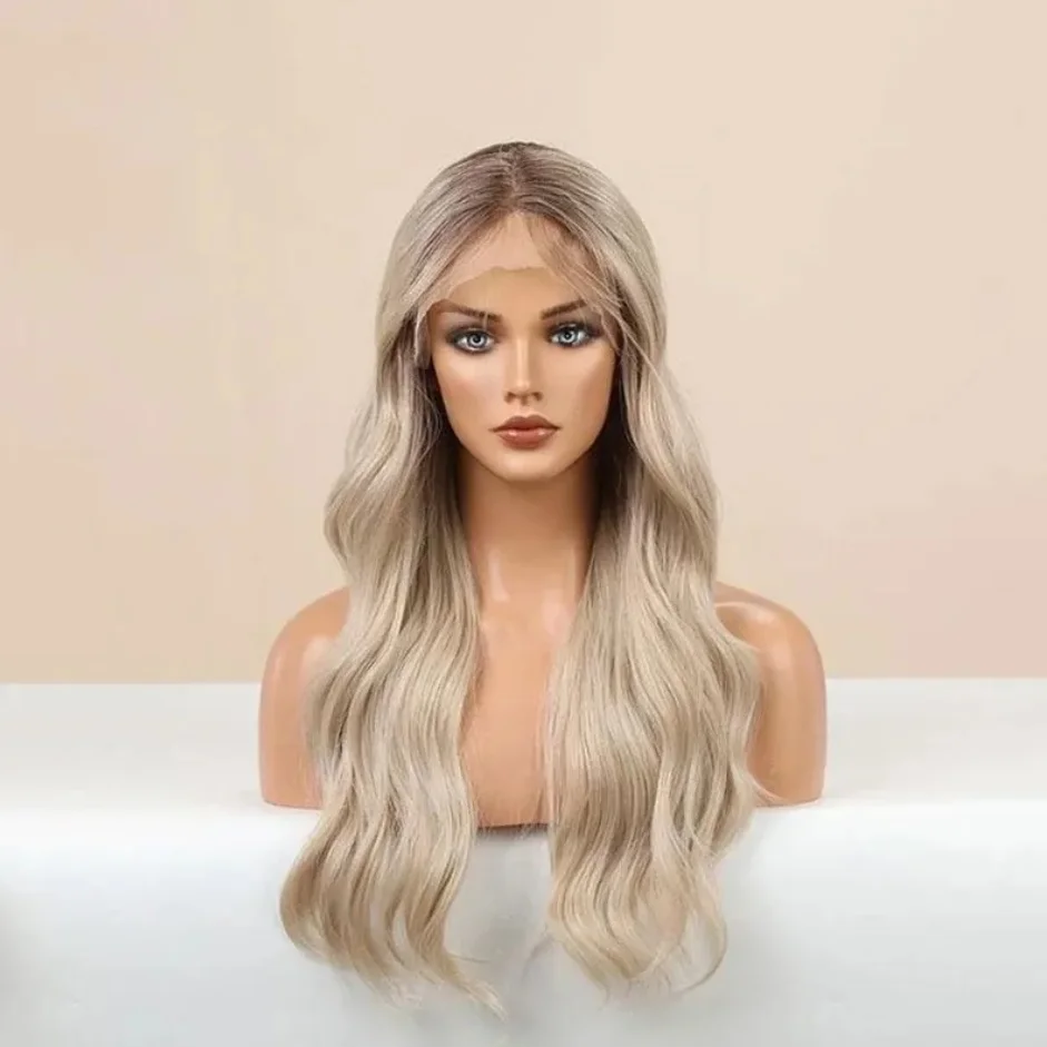Ash Platinum Blonde Middle Part Dark Root Wig Body Wave Natural Ash Platinum Glueless Synthetic Wig 13×4 High Quality Soft Wig
Ash Platinum Blonde Middle Part Dark Root Wig Body Wave Natural Ash Platinum Glueless Synthetic Wig 13×4 High Quality Soft Wig