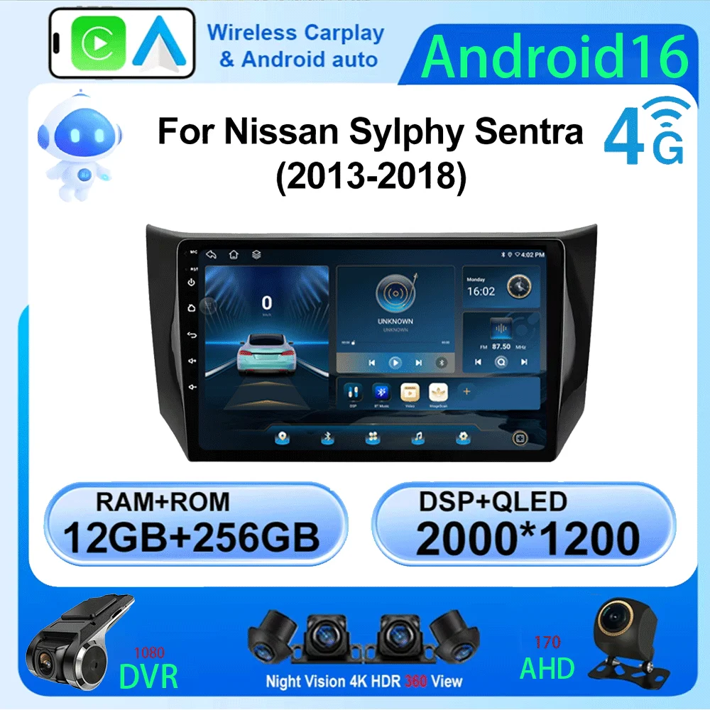 LJZN Android 16 auto Car Radio dvd player for Nissan Sylphy B17 Sentra12 2013 - 2018 Carplay Stereo 4G+WIFI LTE gps navigation
LJZN Android 16 auto Car Radio dvd player for Nissan Sylphy B17 Sentra12 2013 - 2018 Carplay Stereo 4G+WIFI LTE gps navigation