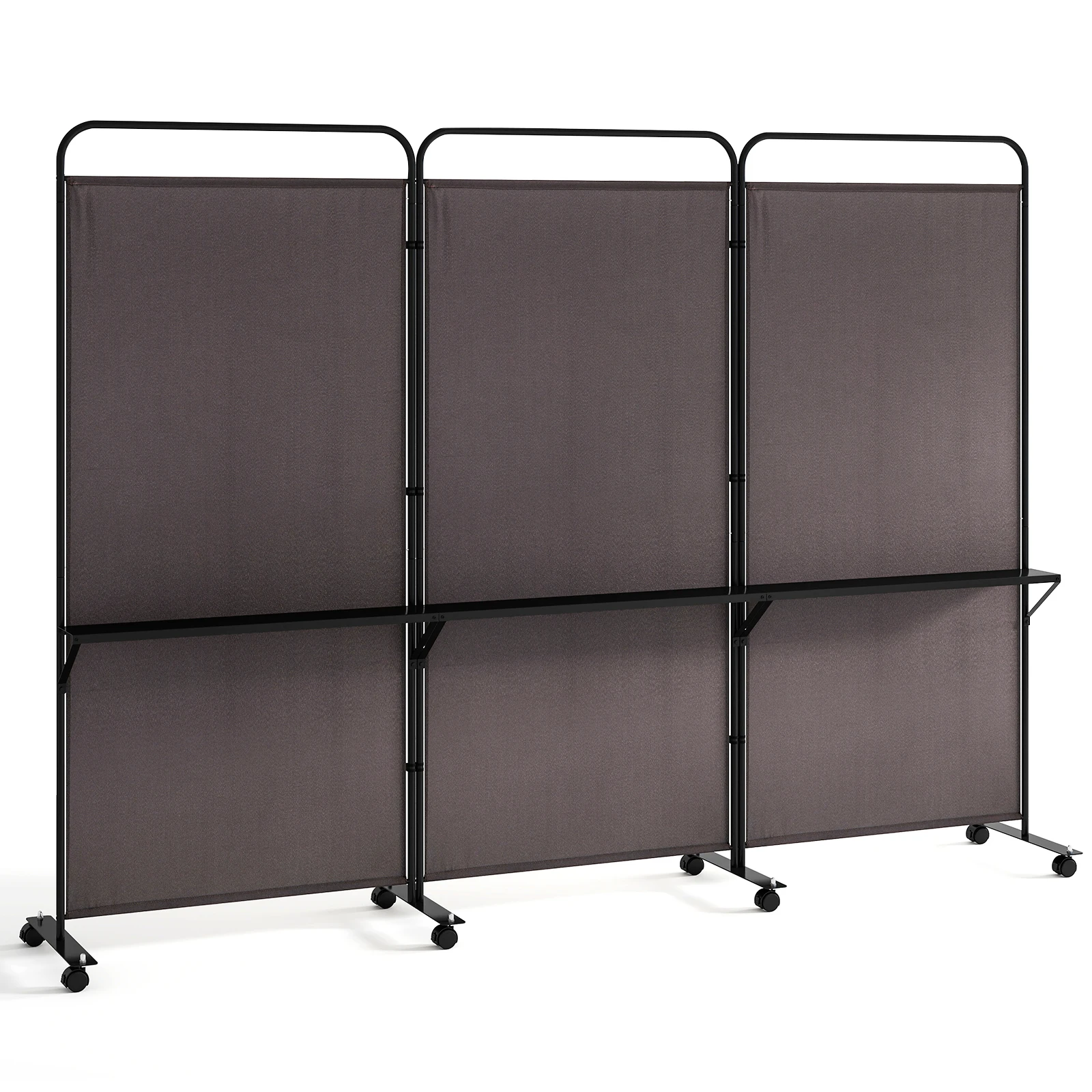3-Panel Room Divider w/ Storage Shelves 6FT Tall Folding Privacy Screen on Wheels
3-Panel Room Divider w/ Storage Shelves 6FT Tall Folding Privacy Screen on Wheels