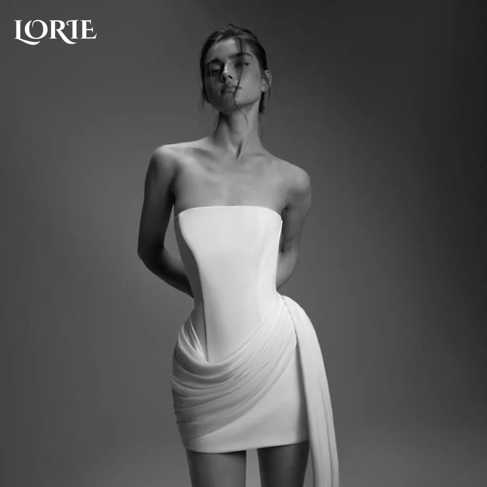 LORIE Vintage Short Wedding Dress Strapless Pleats Ball Backless Sexy Mini Bridal Gown Princess Bride Gowns Customized No Gloves
LORIE Vintage Short Wedding Dress Strapless Pleats Ball Backless Sexy Mini Bridal Gown Princess Bride Gowns Customized No Gloves