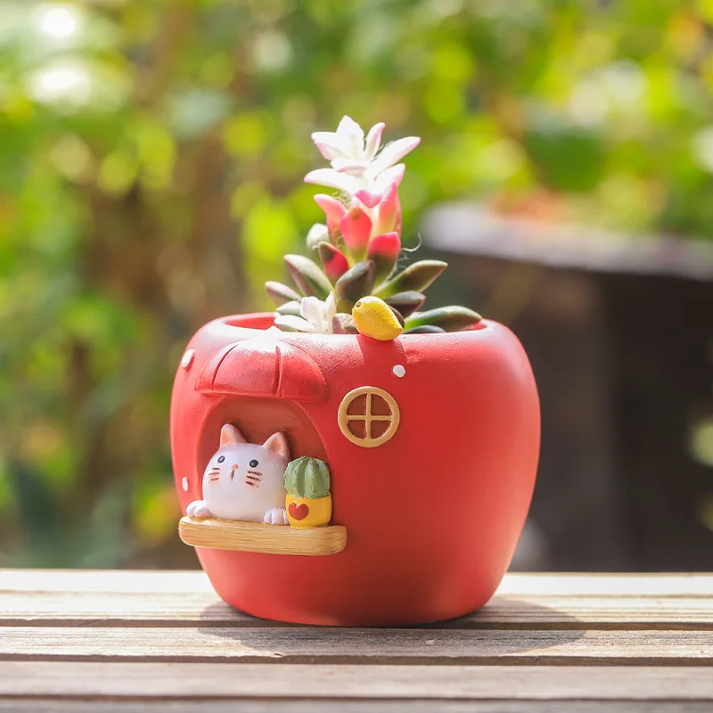 Handmade Resin Cartoon Apple House Mini Green Plant Container Small Flower Pot for Desktop Potting for Flowers & Plants
Handmade Resin Cartoon Apple House Mini Green Plant Container Small Flower Pot for Desktop Potting for Flowers & Plants
