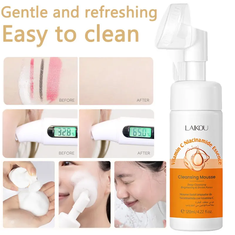 LAIKOU VITAMIN C NIACINAMIDE ESSENCE CLEANSING MOUSSE Deep Cleansing/Brightening/Shrink Pores
LAIKOU VITAMIN C NIACINAMIDE ESSENCE CLEANSING MOUSSE Deep Cleansing/Brightening/Shrink Pores