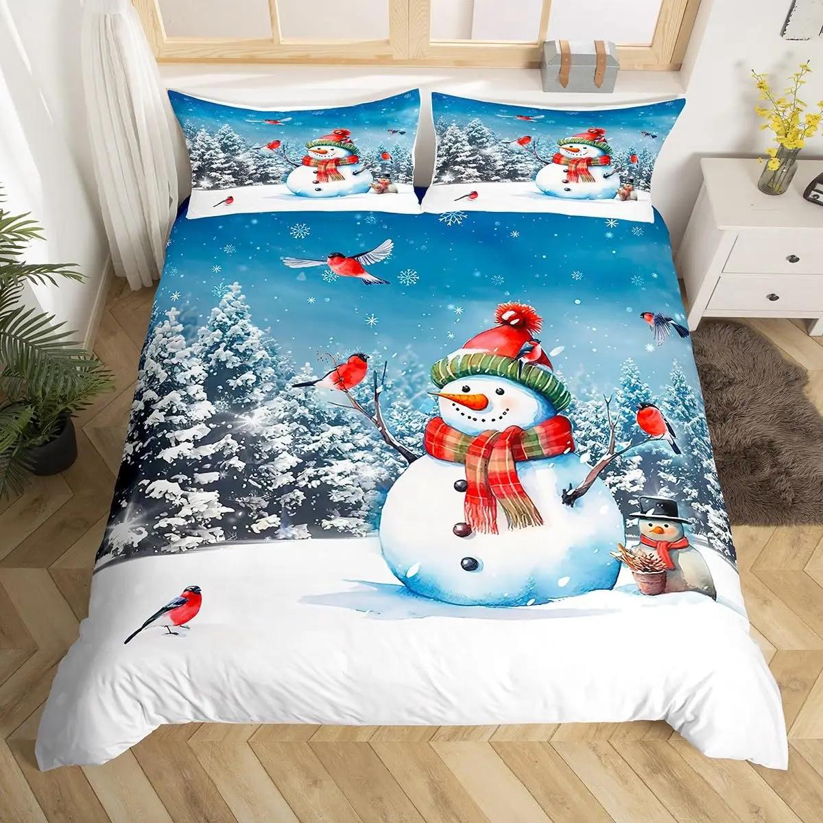 Christmas Snowman Duvet Cover Queen Size Quilt Cover Warm and Comfortable Exquisite Duvet Cover Suitable for Children Teenagers
Christmas Snowman Duvet Cover Queen Size Quilt Cover Warm and Comfortable Exquisite Duvet Cover Suitable for Children Teenagers