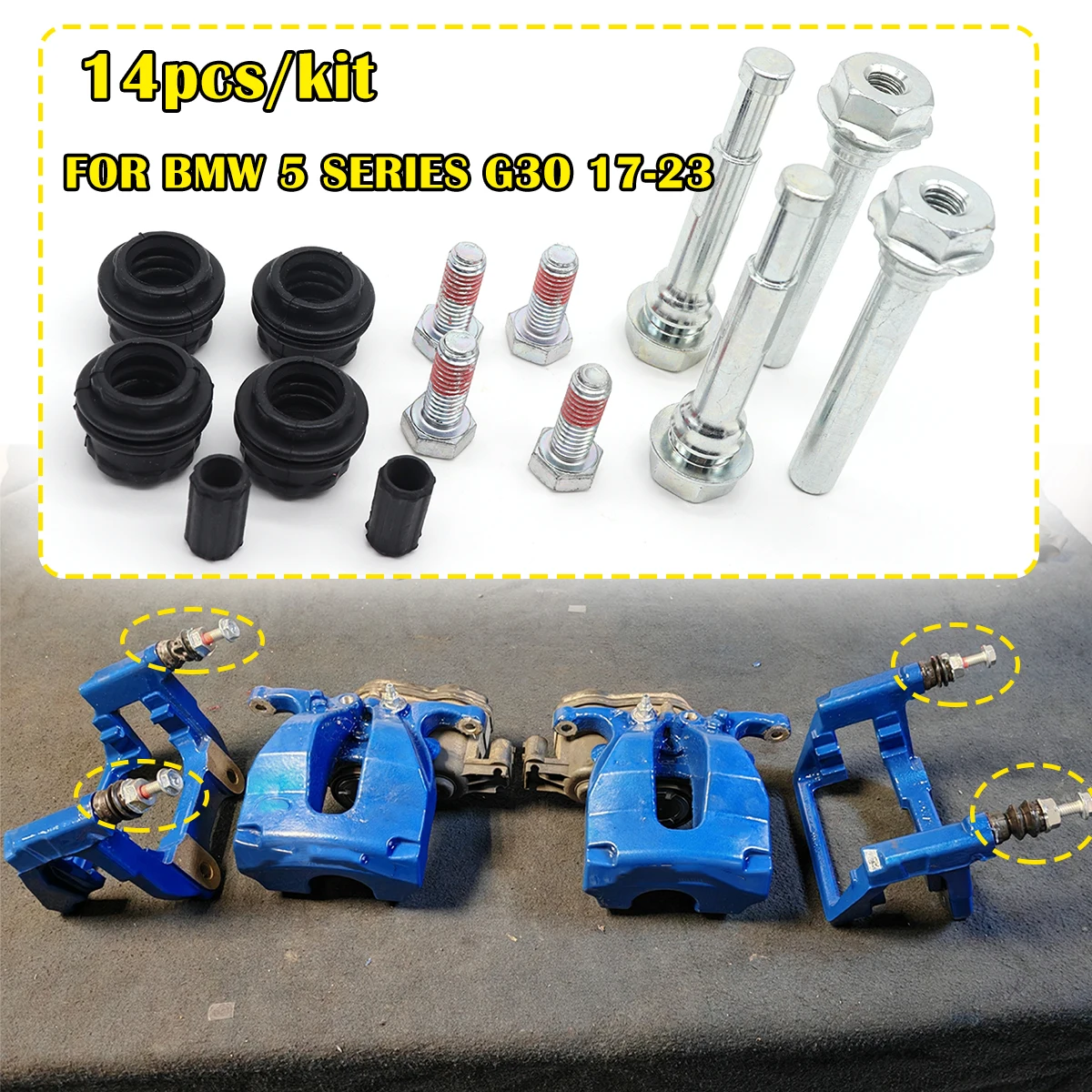 Brake Caliper Cylinder Slider Guide Pin For Disc Housing Bolts Rubber Bushing Boot Seal FOR BMW 5 SERIES G30 2017-2021 2022 2023
Brake Caliper Cylinder Slider Guide Pin For Disc Housing Bolts Rubber Bushing Boot Seal FOR BMW 5 SERIES G30 2017-2021 2022 2023