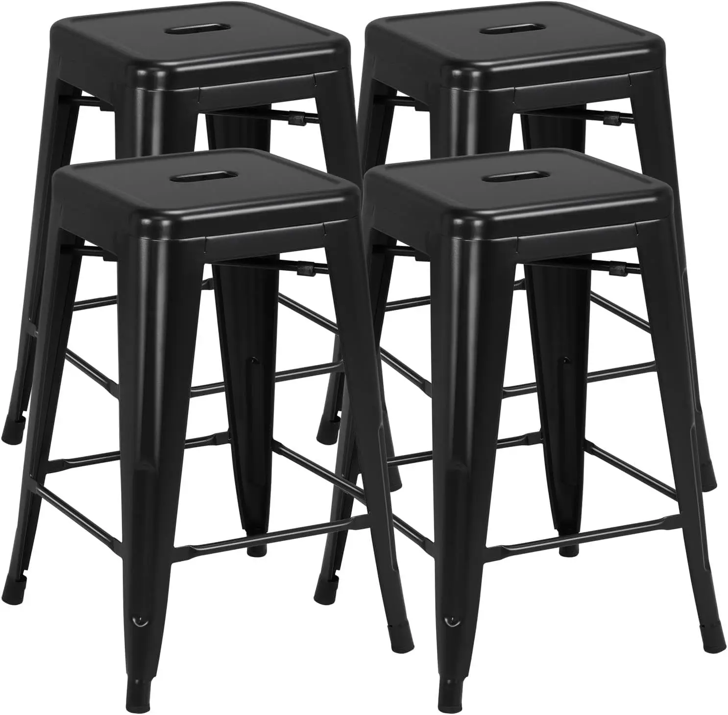 24 Inch Metal Barstools Set of 4, Counter Height Backless Stools, Industrial Stackable Bar Chairs with Footrest for Kitchen/D
24 Inch Metal Barstools Set of 4, Counter Height Backless Stools, Industrial Stackable Bar Chairs with Footrest for Kitchen/D