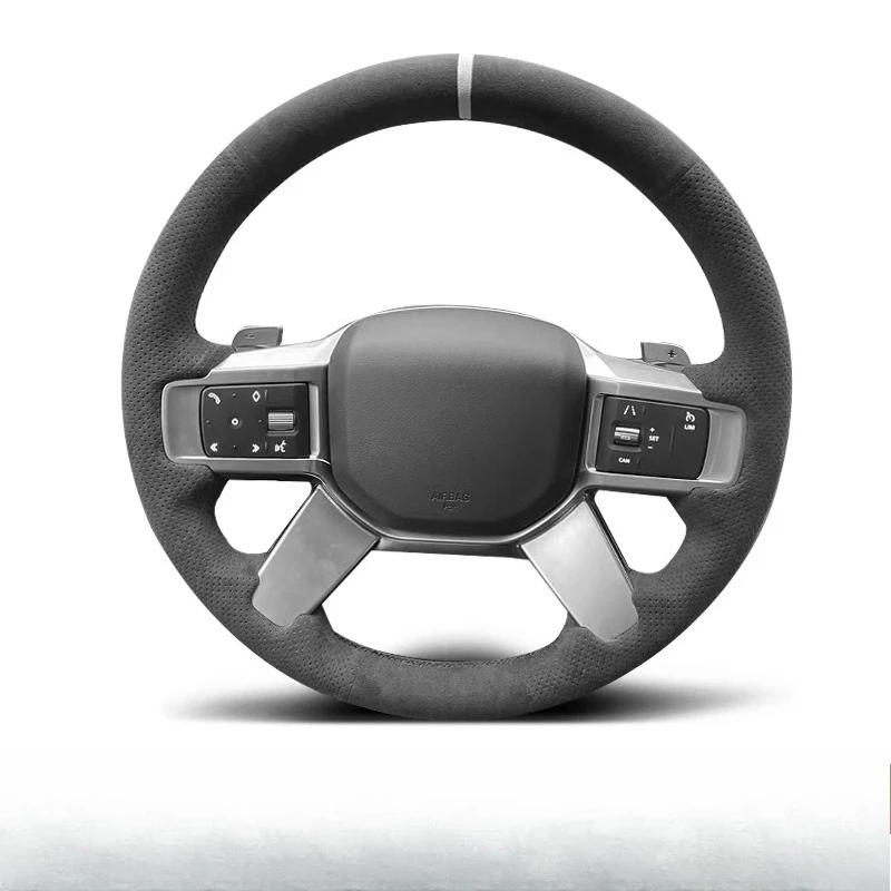 Сшитый вручную нескользящий замшевый чехол на руль автомобиля для Land Rover Discovery 5 Defender 2020-2023, автозапчасти
Сшитый вручную нескользящий замшевый чехол на руль автомобиля для Land Rover Discovery 5 Defender 2020-2023, автозапчасти