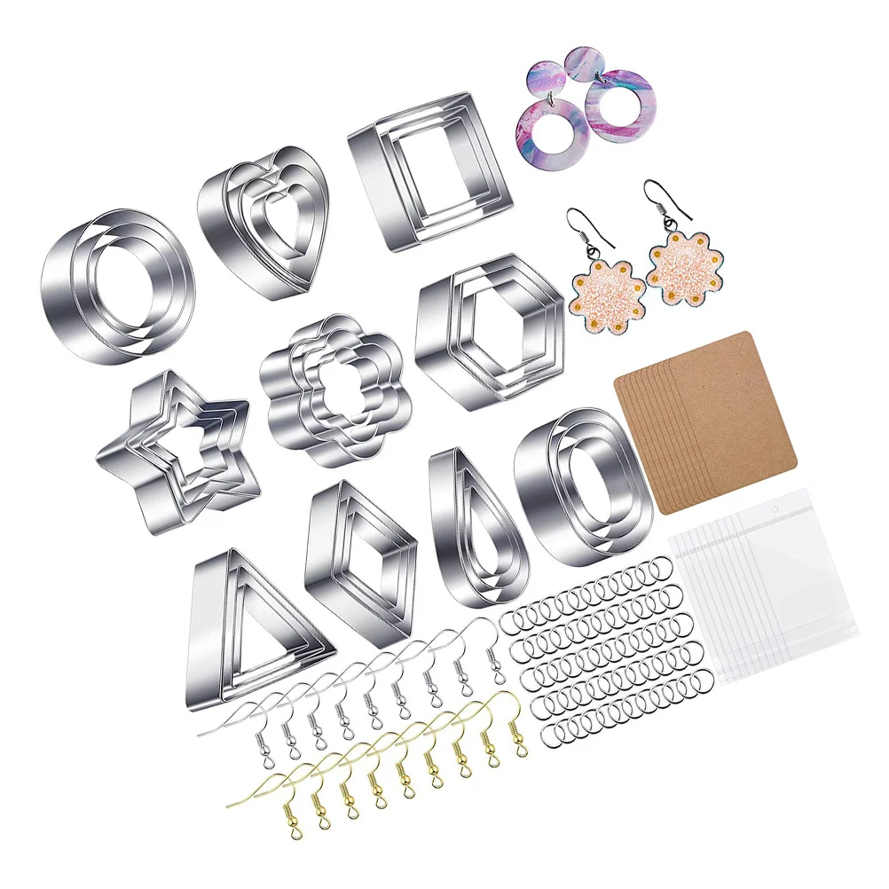 Earring Clay Molds Jewelry Making Kit Stainless Steel Polymer Clay Tool Supplies Smooth Edges DIY Beginner Professional
Earring Clay Molds Jewelry Making Kit Stainless Steel Polymer Clay Tool Supplies Smooth Edges DIY Beginner Professional