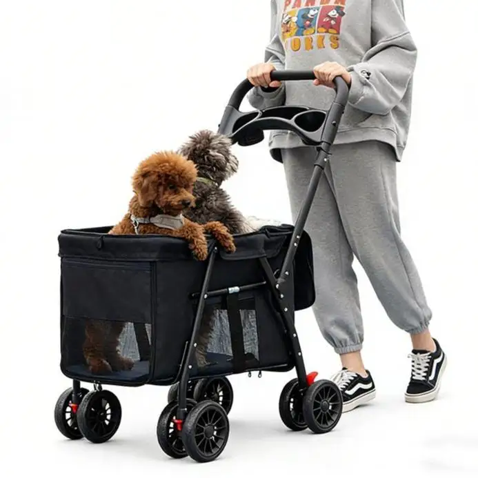 Classic Black Pet Stroller Pet Dogs Cats Large Size Up to 40kg Breathable Fabric Foldable in 3 Seconds Capacity 20kg
Classic Black Pet Stroller Pet Dogs Cats Large Size Up to 40kg Breathable Fabric Foldable in 3 Seconds Capacity 20kg