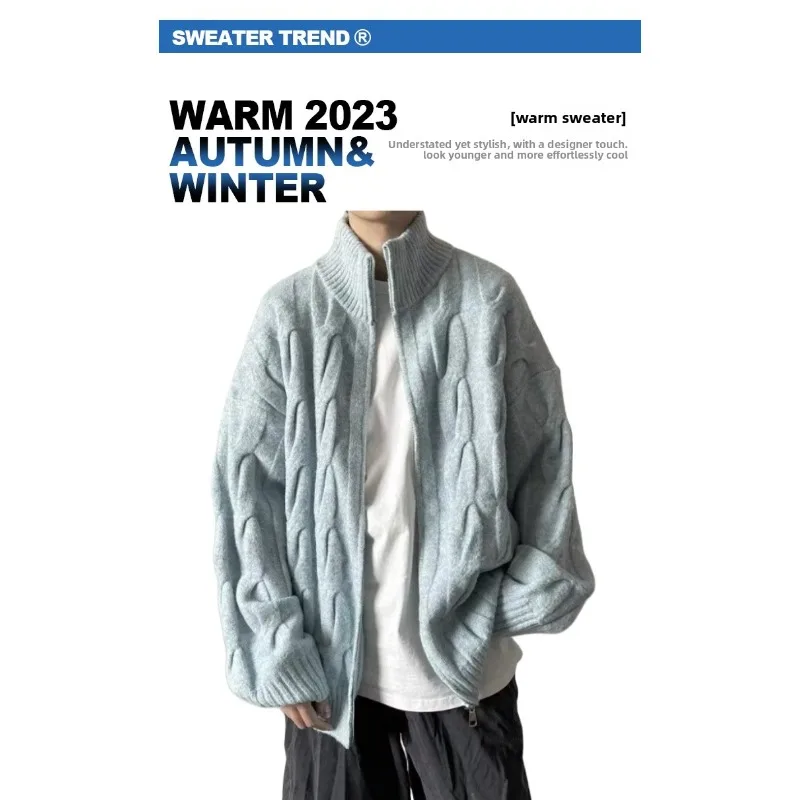Cycling Sweatshirt American Retro High-end Twist Zipper Cardigan Sweater Men Winter Loose Casual Laid-back Knitted Cardigan Coat
Cycling Sweatshirt American Retro High-end Twist Zipper Cardigan Sweater Men Winter Loose Casual Laid-back Knitted Cardigan Coat