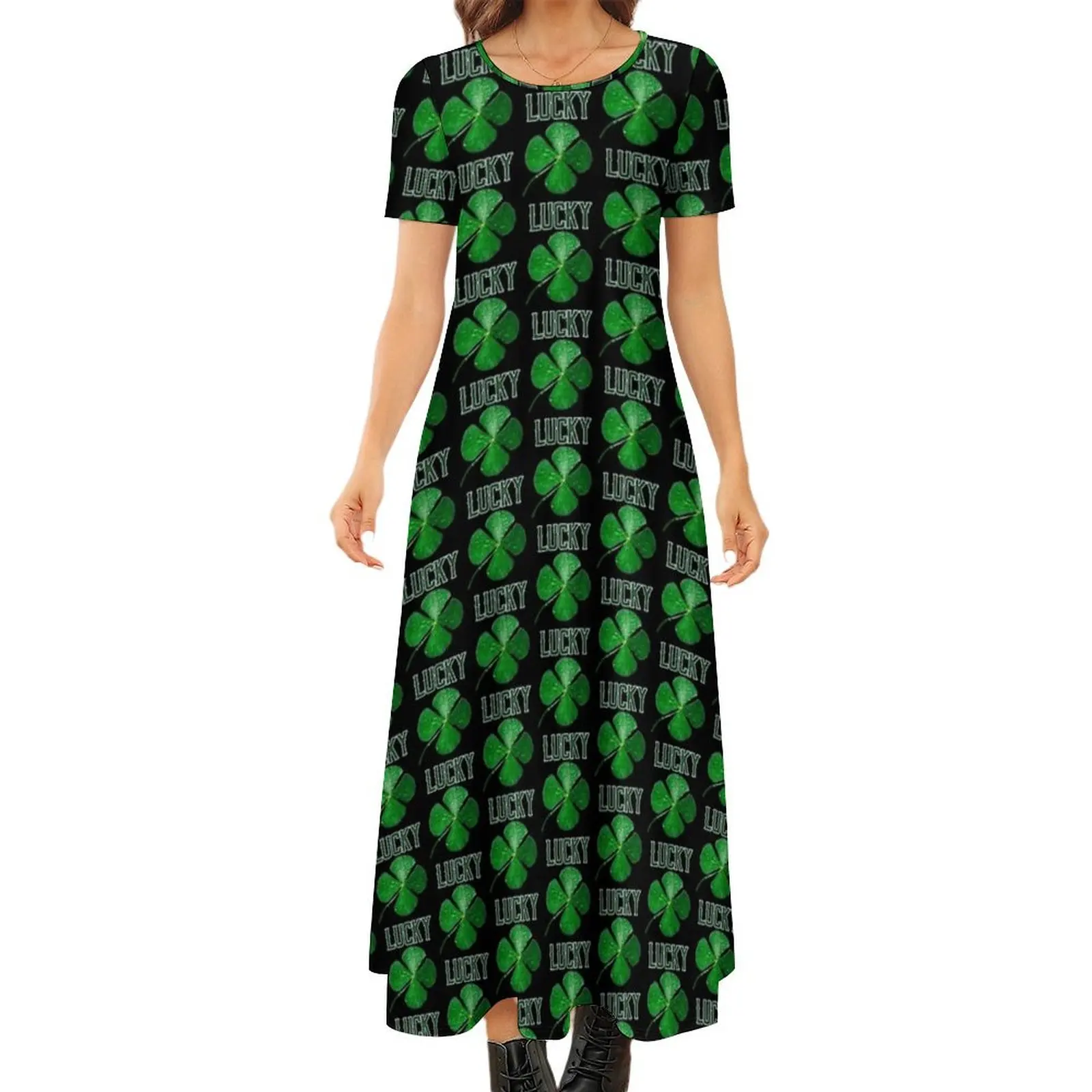 Lucky Four Leaf Clover Round Neck Short Sleeve Dress dresses for special events women"s clothing trend 2024
Lucky Four Leaf Clover Round Neck Short Sleeve Dress dresses for special events women"s clothing trend 2024