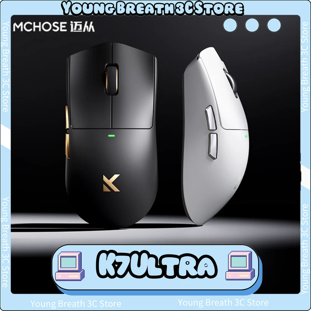 New MCHOSE K7 Ultra Mouse Paw3950 Tri Mode Wireless Mouse Lightweight 500mAh 8000Hz Gaming Mice PC Accessories For FPS Gamer
New MCHOSE K7 Ultra Mouse Paw3950 Tri Mode Wireless Mouse Lightweight 500mAh 8000Hz Gaming Mice PC Accessories For FPS Gamer