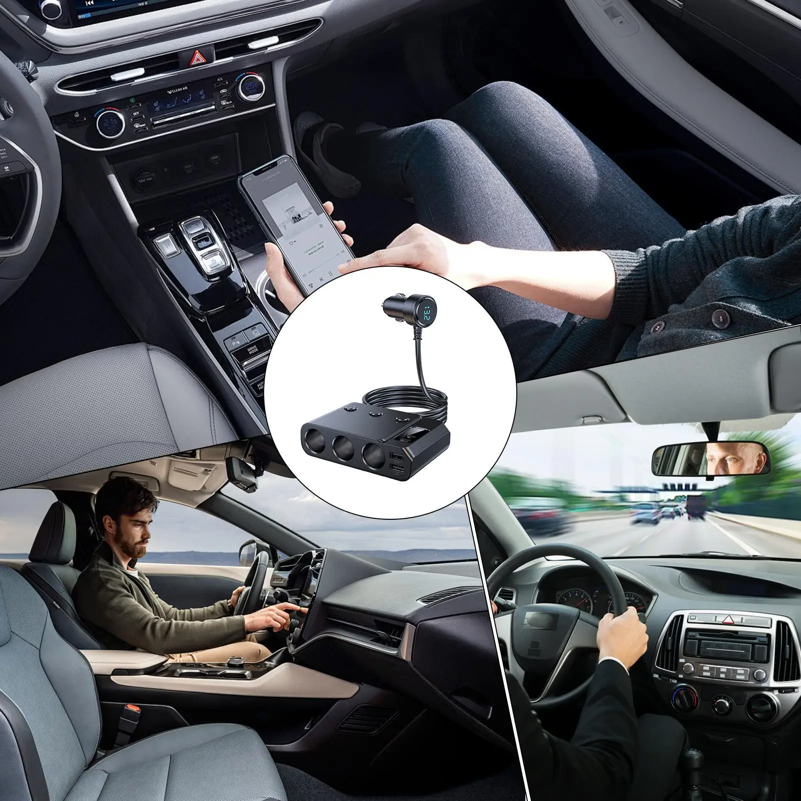 Car Fast Charger Adapter 7 Port Car Phone Fast Charger Plug Auto Power Inverter Safe Adapter Accessories For Road Trip Camping 
Car Fast Charger Adapter 7 Port Car Phone Fast Charger Plug Auto Power Inverter Safe Adapter Accessories For Road Trip Camping