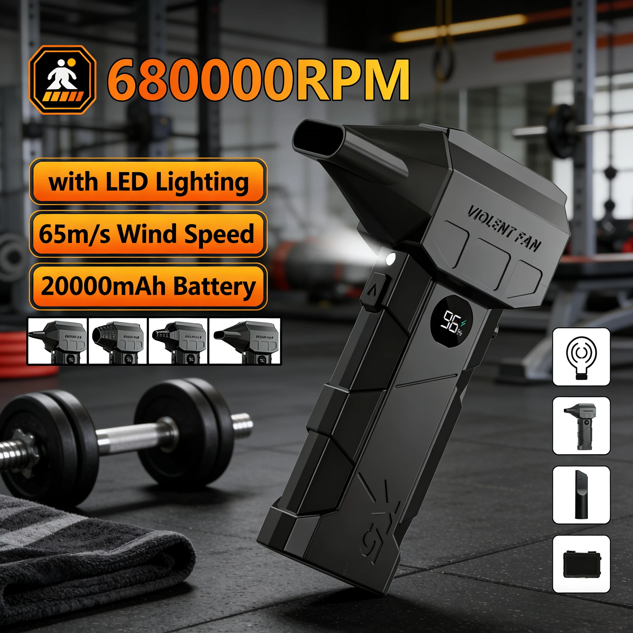 X5 Turbo Fan 20000 мАч Портативный ручной вентилятор 680000 об/мин Инструмент для чистки автомобиля Мини-воздуходувка с вакуумным комплектом Турбоструйный вентилятор Фен
X5 Turbo Fan 20000 мАч Портативный ручной вентилятор 680000 об/мин Инструмент для чистки автомобиля Мини-воздуходувка с вакуумным комплектом Турбоструйный вентилятор Фен